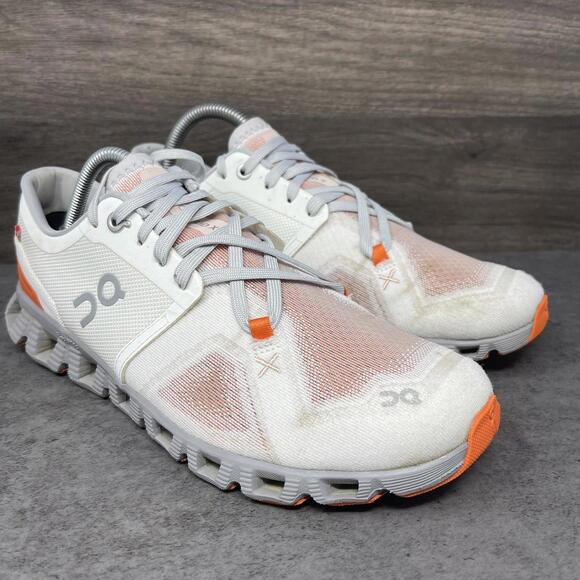 On Cloud X3 Running Shoes Womens Size 8.5 Grey Orange Sneakers